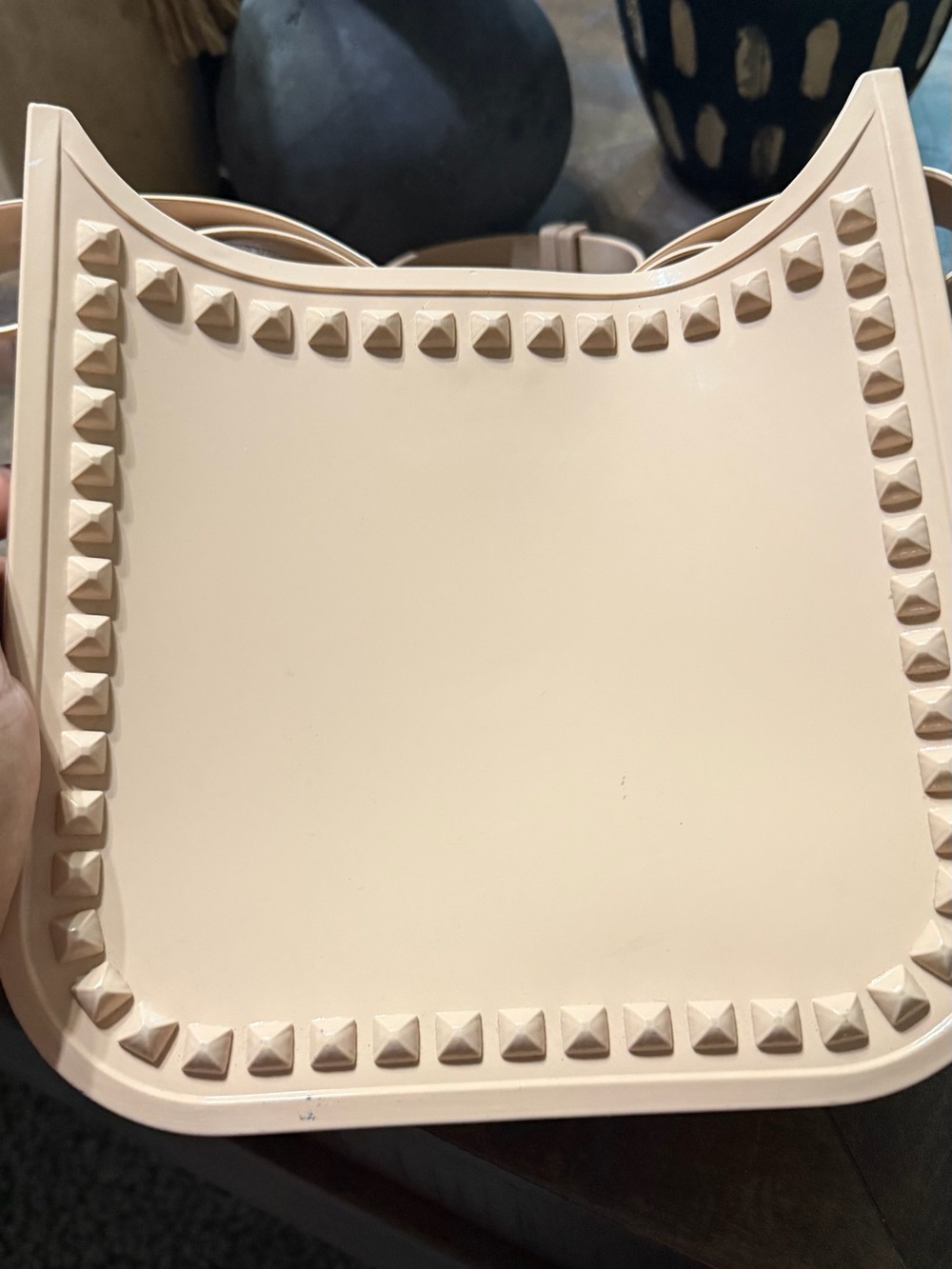 EUC Carmen Sol Toni Tote Nude Studded Jelly Bag Made in Italy